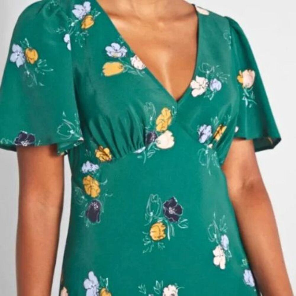 NWT Modcloth Time to Flounce Floral Midi Dress | L - Picture 2 of 4